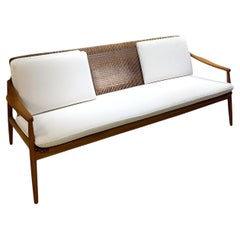 Canapé en cerisier et rotin de Hartmut Lohmeyer, 1957