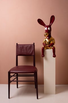 Cherry ang gold donky sculpture, ceramic and 24k gold finish