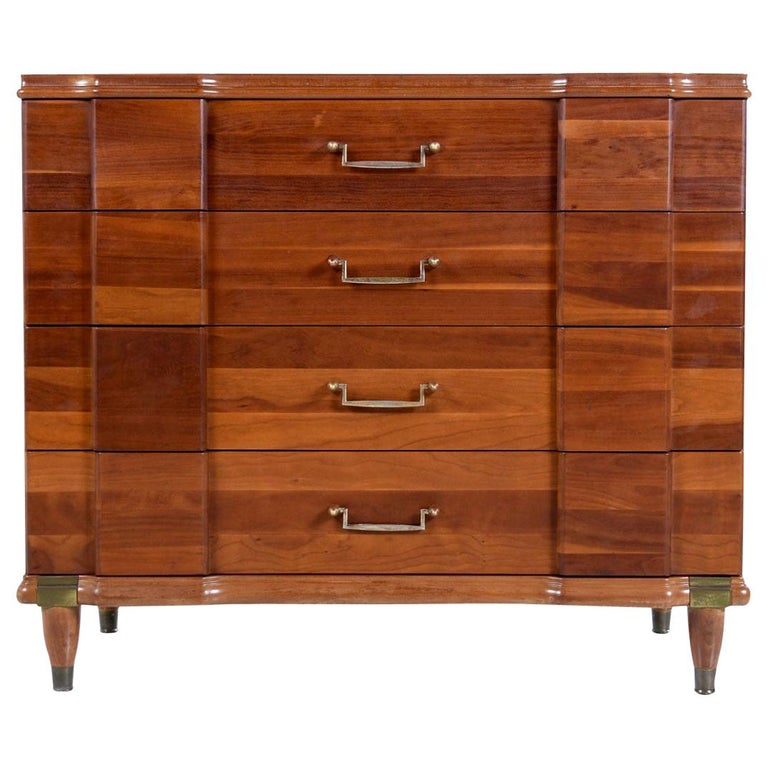 Cherry Bachelors Chest By Hickory Mfg With Brass Bullet Shaped