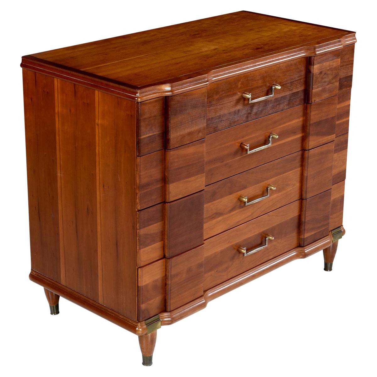 Cherry Bachelors Chest by Hickory MFG with Brass Bullet Shaped Handles