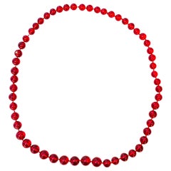 Collana in ambra baltica Cherry, perline affusolate di ambra autentica, collana