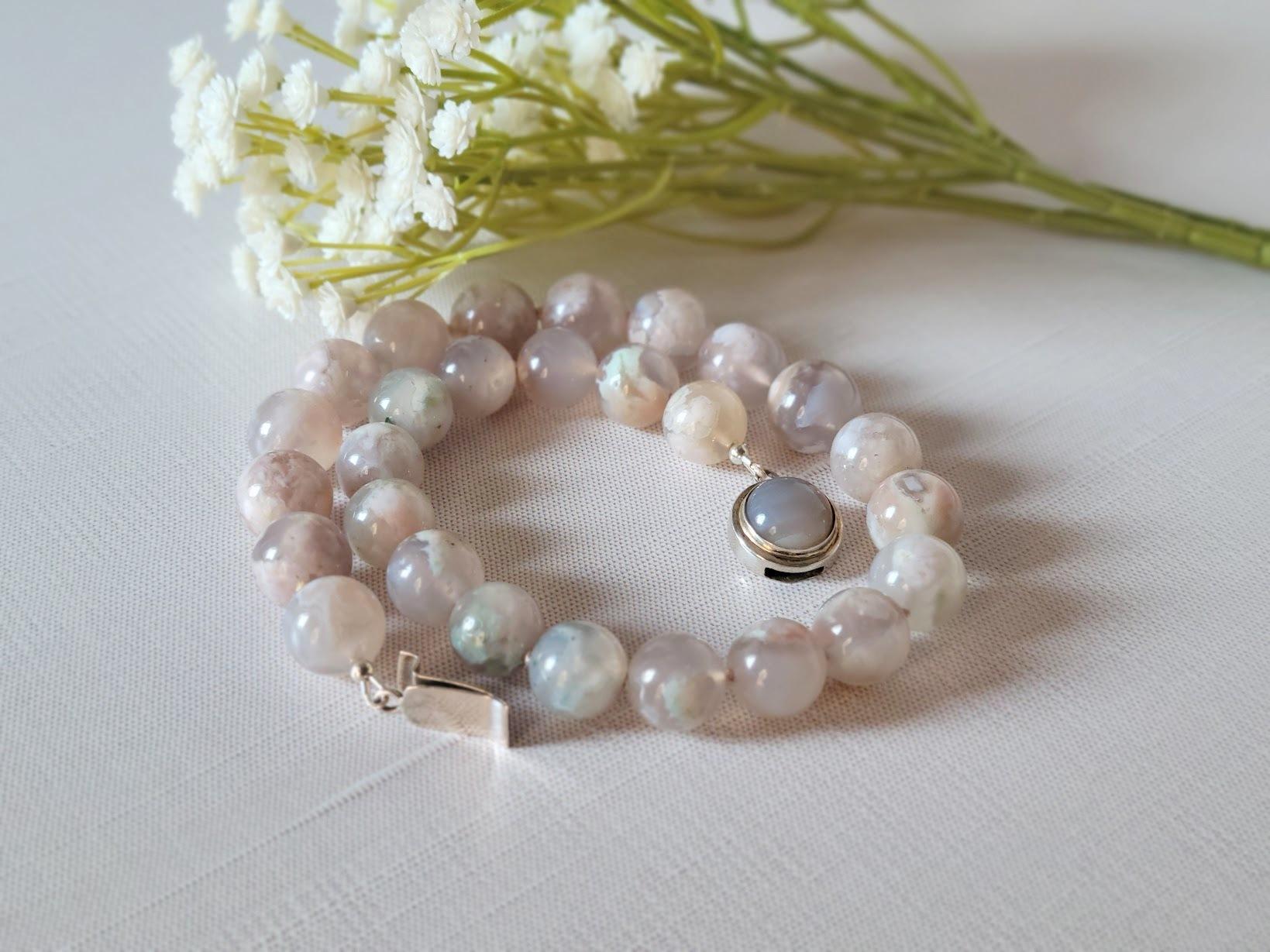 Collana di agata Cherry Blossom in vendita 4