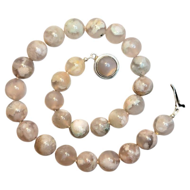 Collana di agata Cherry Blossom in vendita