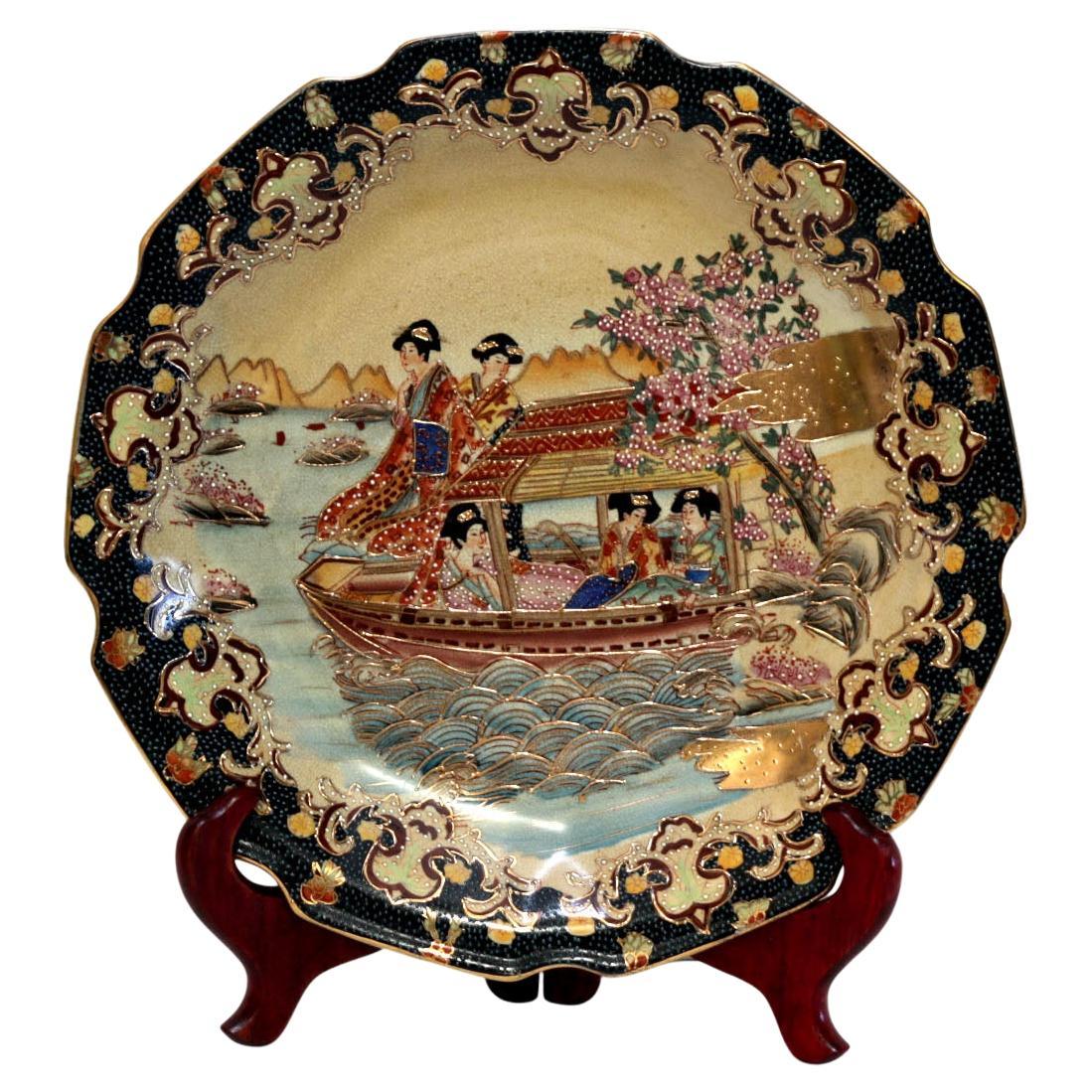 Placa Dorada Barco Geisha Flor de Cerezo en venta