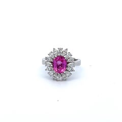 "Cherry Blossom" Pink Sapphire and Diamond Ring