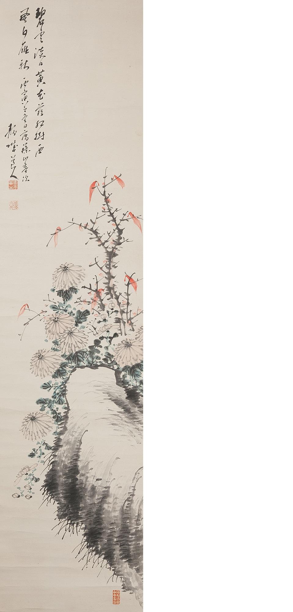 Cherry Blossoms Showa Period Scroll Japan 20c Artist Mataichiro Isoda Nihonga st In Good Condition For Sale In Amsterdam, Noord Holland