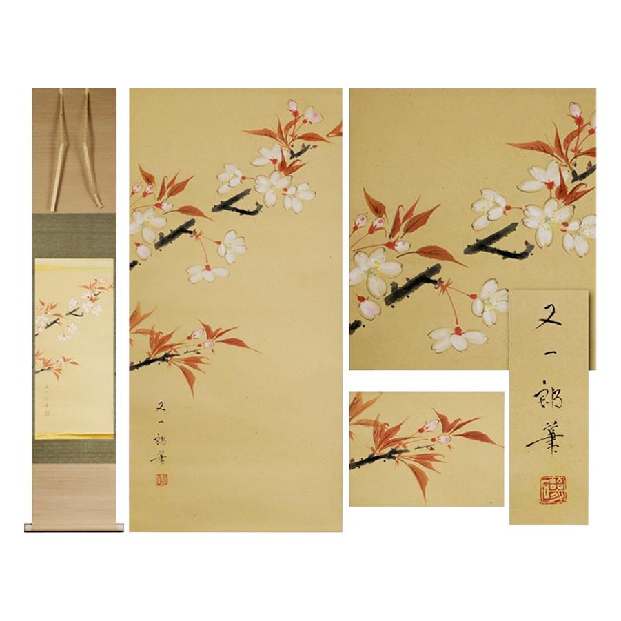 Cherry Blossoms Showa Period Scroll Japan 20c Artist Mataichiro Isoda Nihonga St