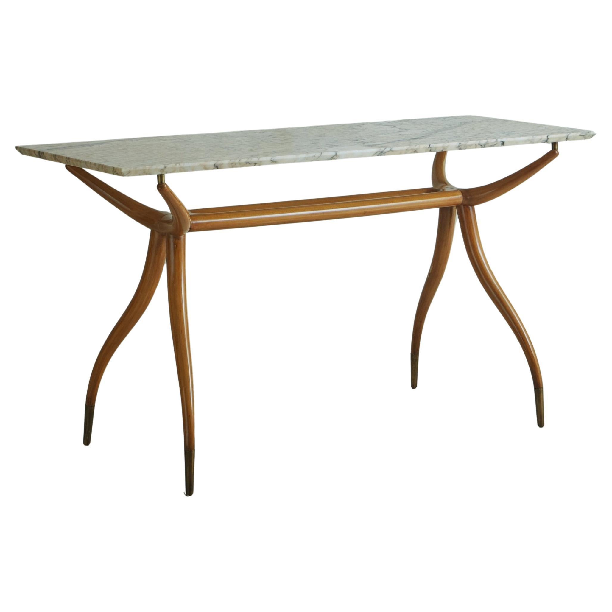 Cherry Console with Rosa Del Portogallo Marble Top by Pierluigi Giordani For Sale