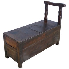 Antique Cherry Country Seat with Salt Box Slide