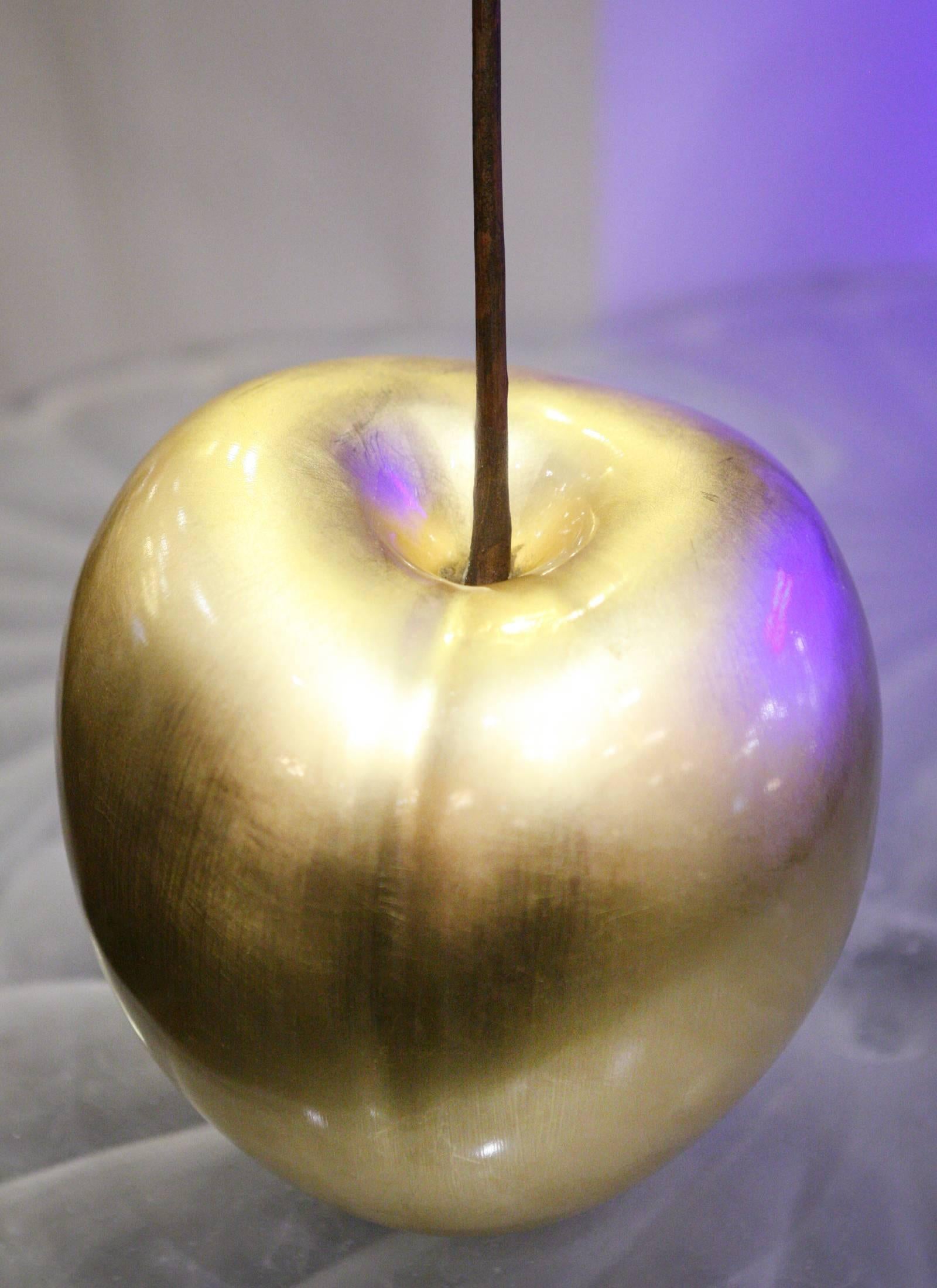 Hand-Crafted Cherry Gold Medium Sculpture in Ceramic For Sale