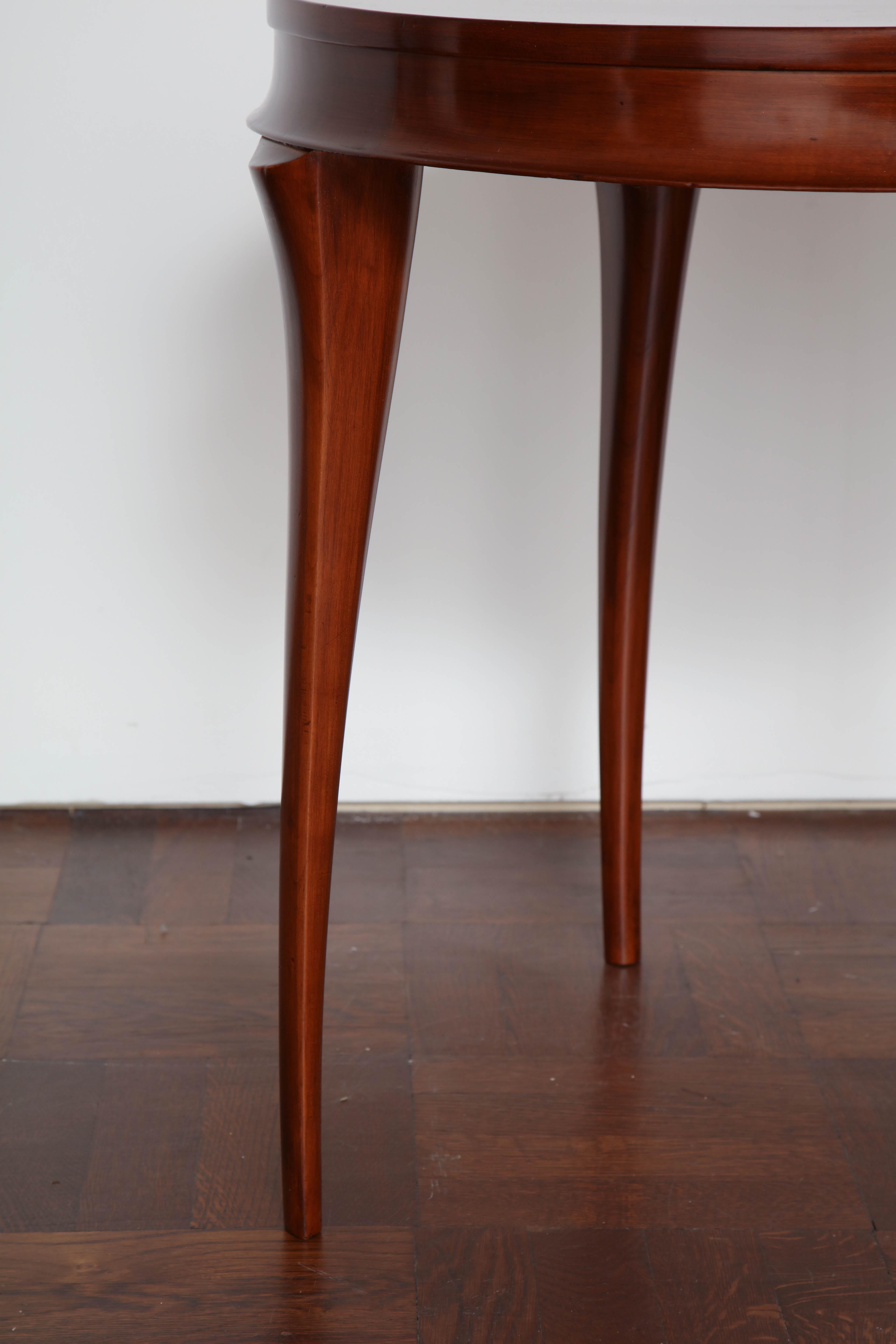 European Cherry Gueridon with Tapered Legs For Sale