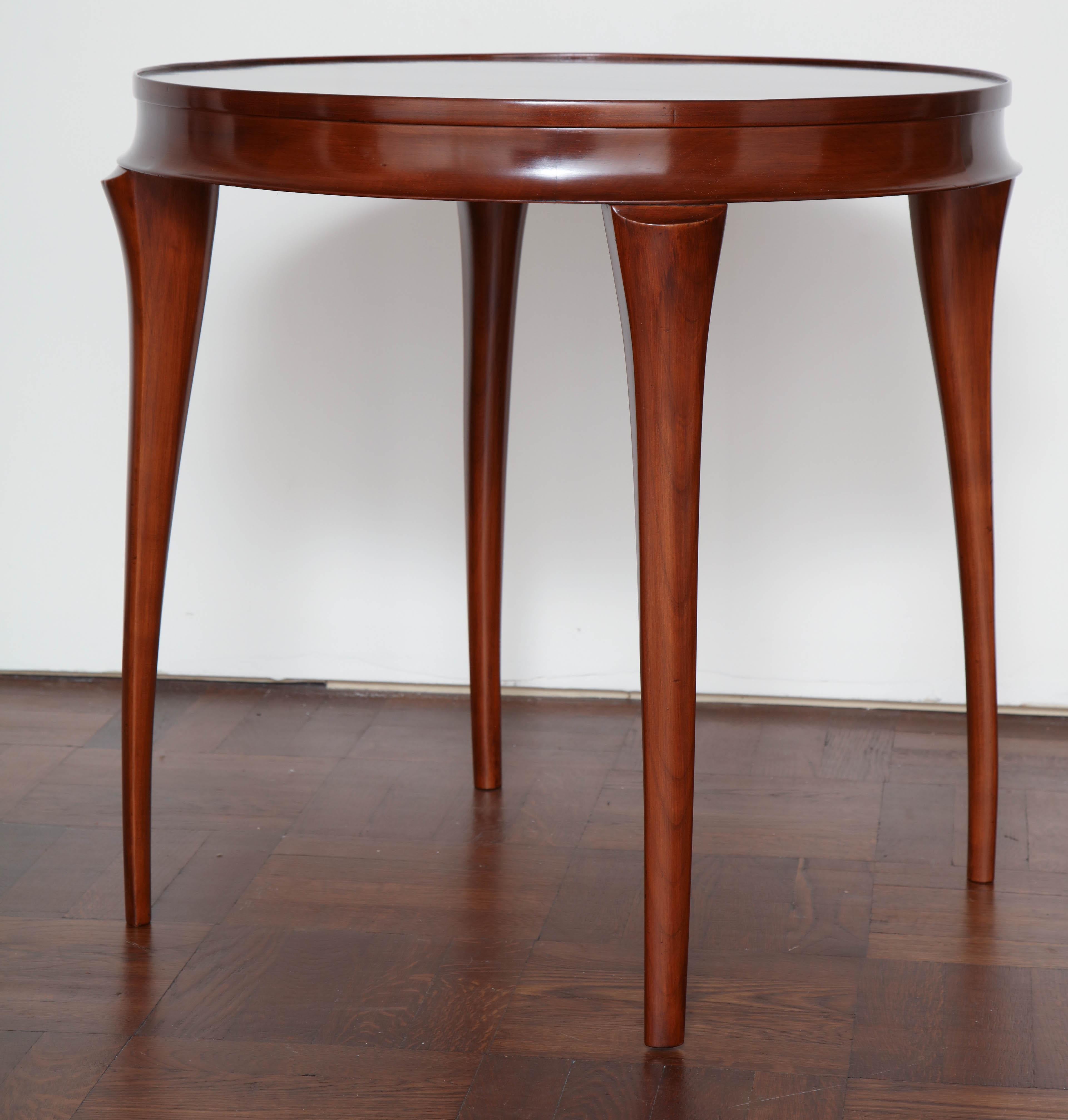 Cherry Gueridon with Tapered Legs In Excellent Condition For Sale In New York, NY