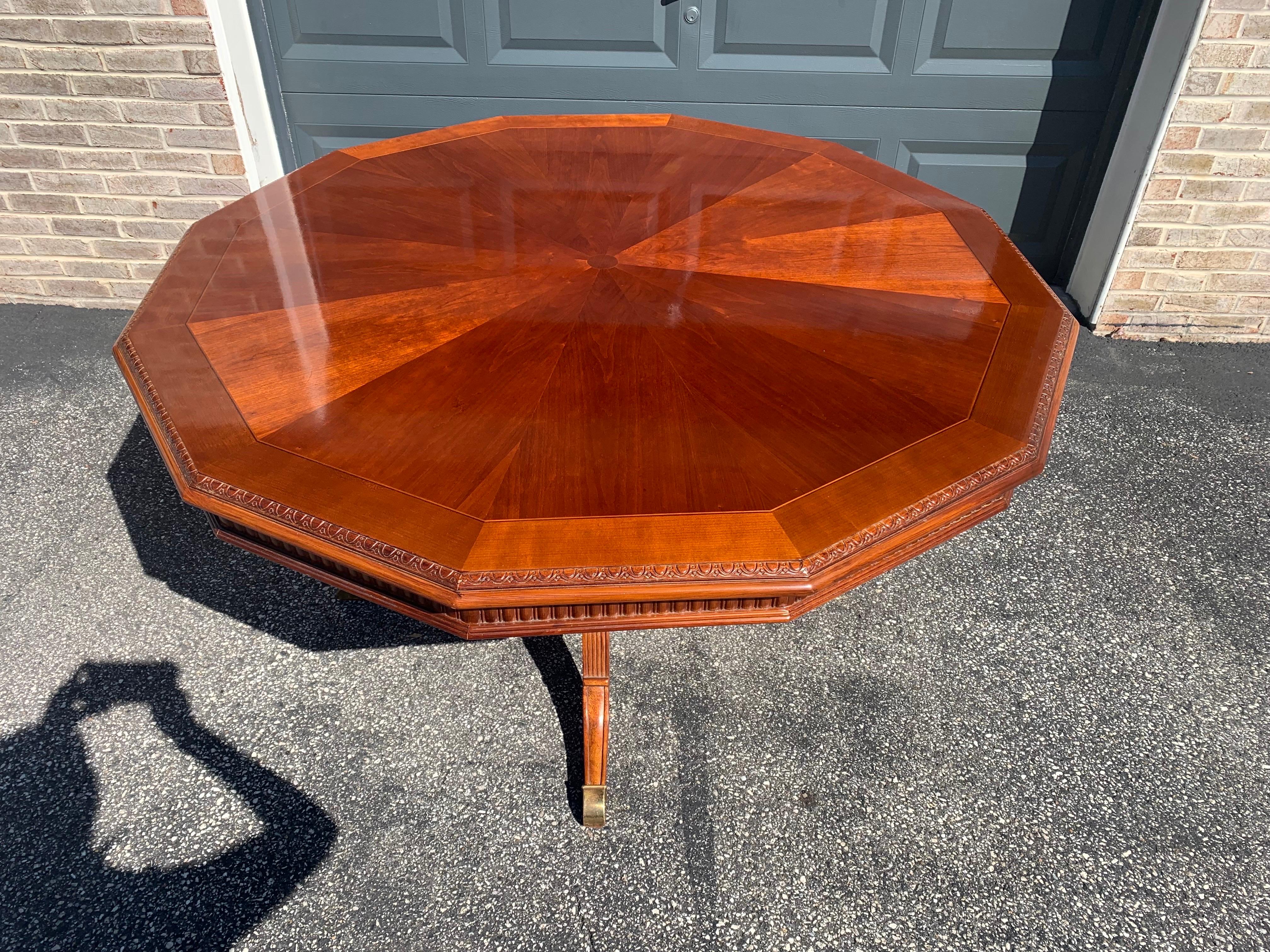 Cherry Inlaid Single Pedestal Dining Table 2
