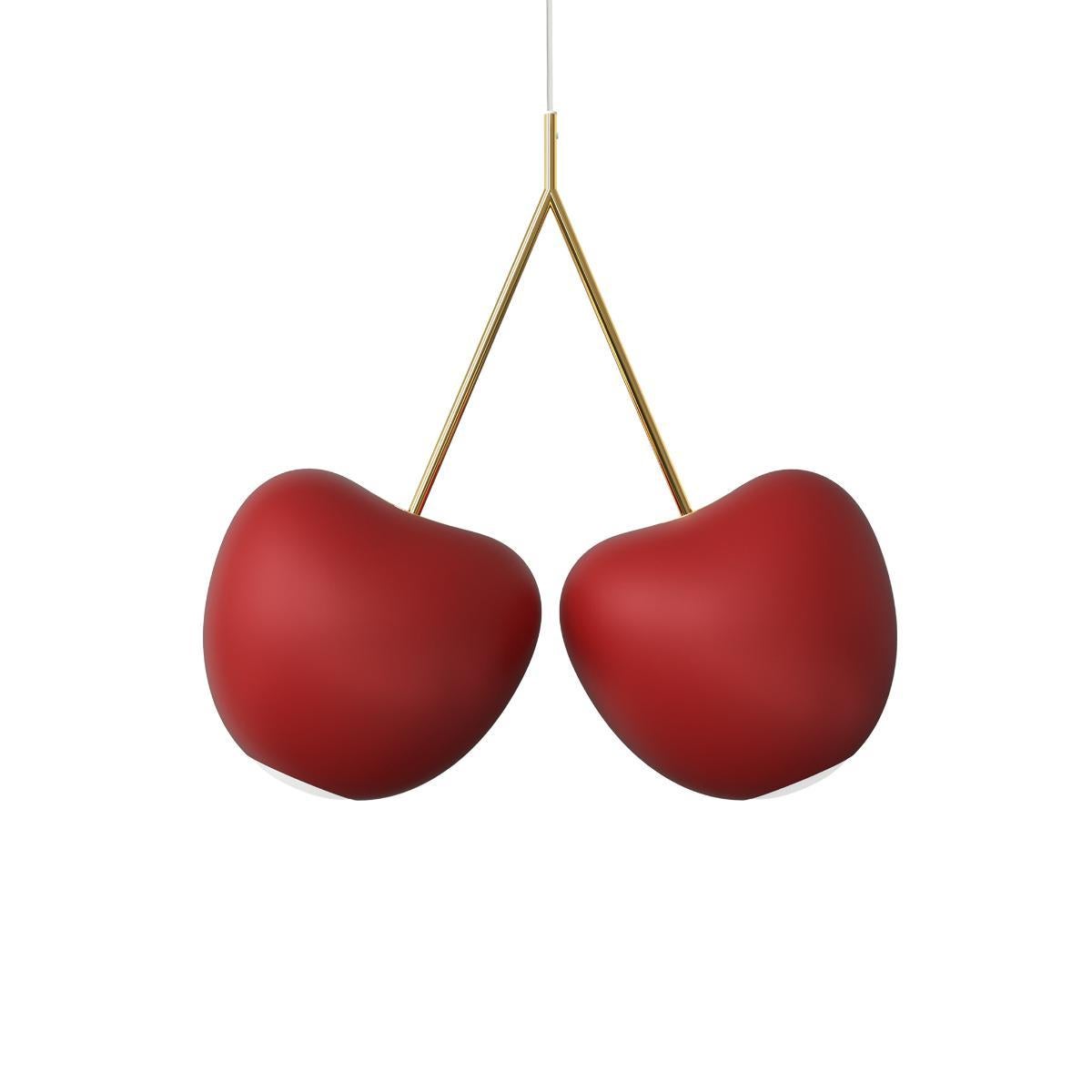 Italiano Lampada Cherry in polietilene riciclabile rosso di NIKA ZUPANC in vendita