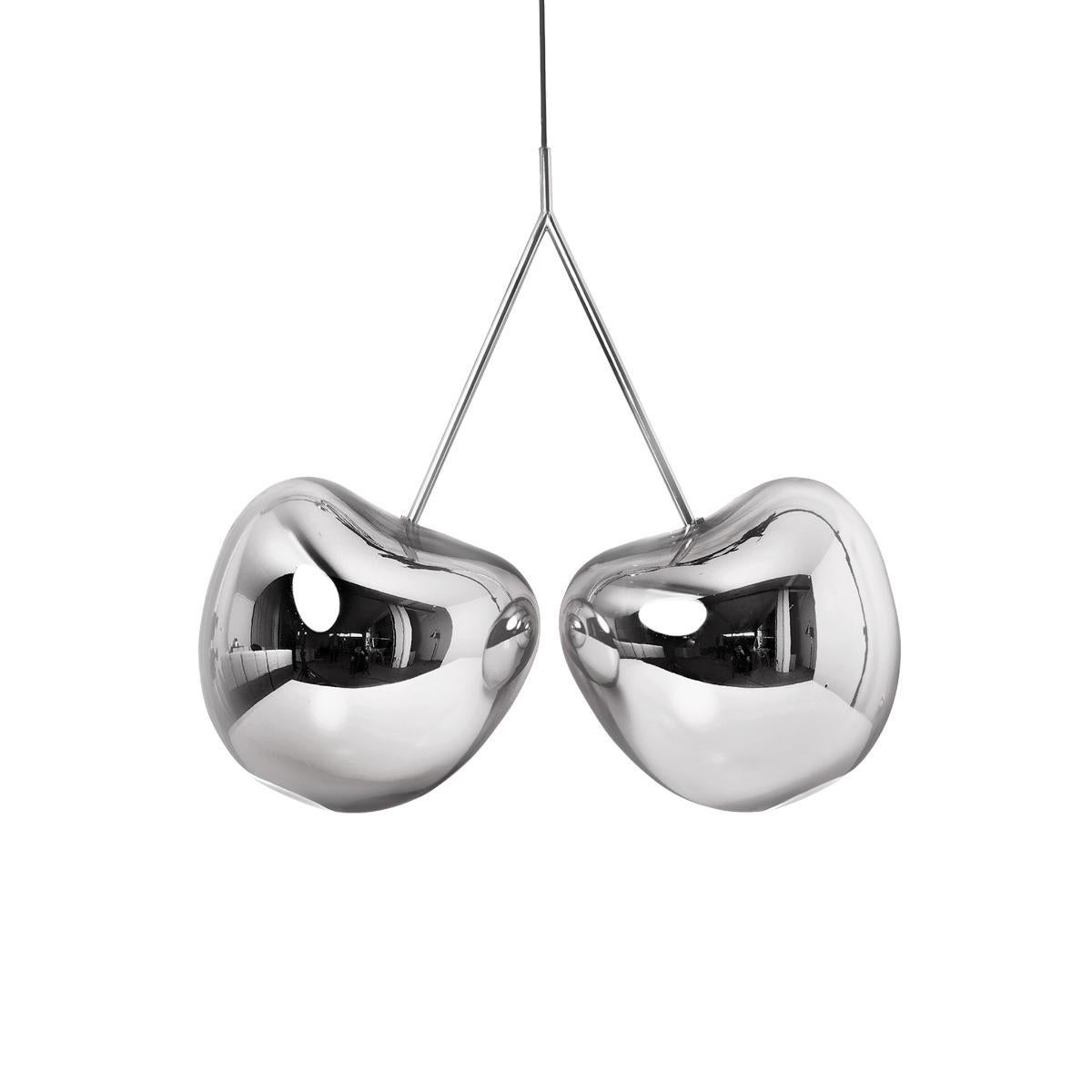 Italiano Lampada Cherry in polietilene metallizzato argento di NikKA ZUPANC in vendita