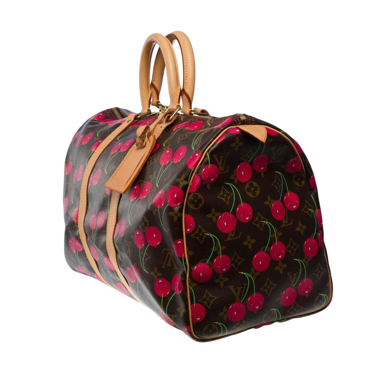 Cherry Limited edition Louis Vuitton keepall 45 Travel bag by Takashi  Murakami at 1stDibs