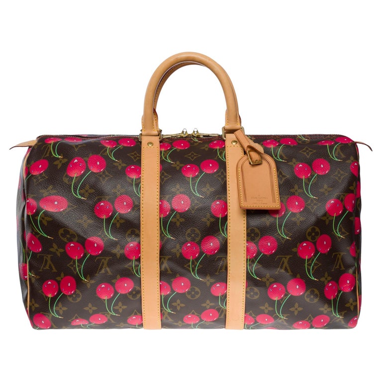 "Cherry" Limited edition Louis Vuitton keepall 45 Travel bag by Takashi Murakami For Sale