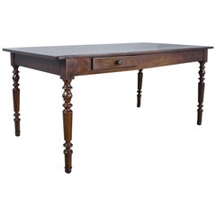 Cherry Louis Philippe Turned Leg Dining Table with Breadslide