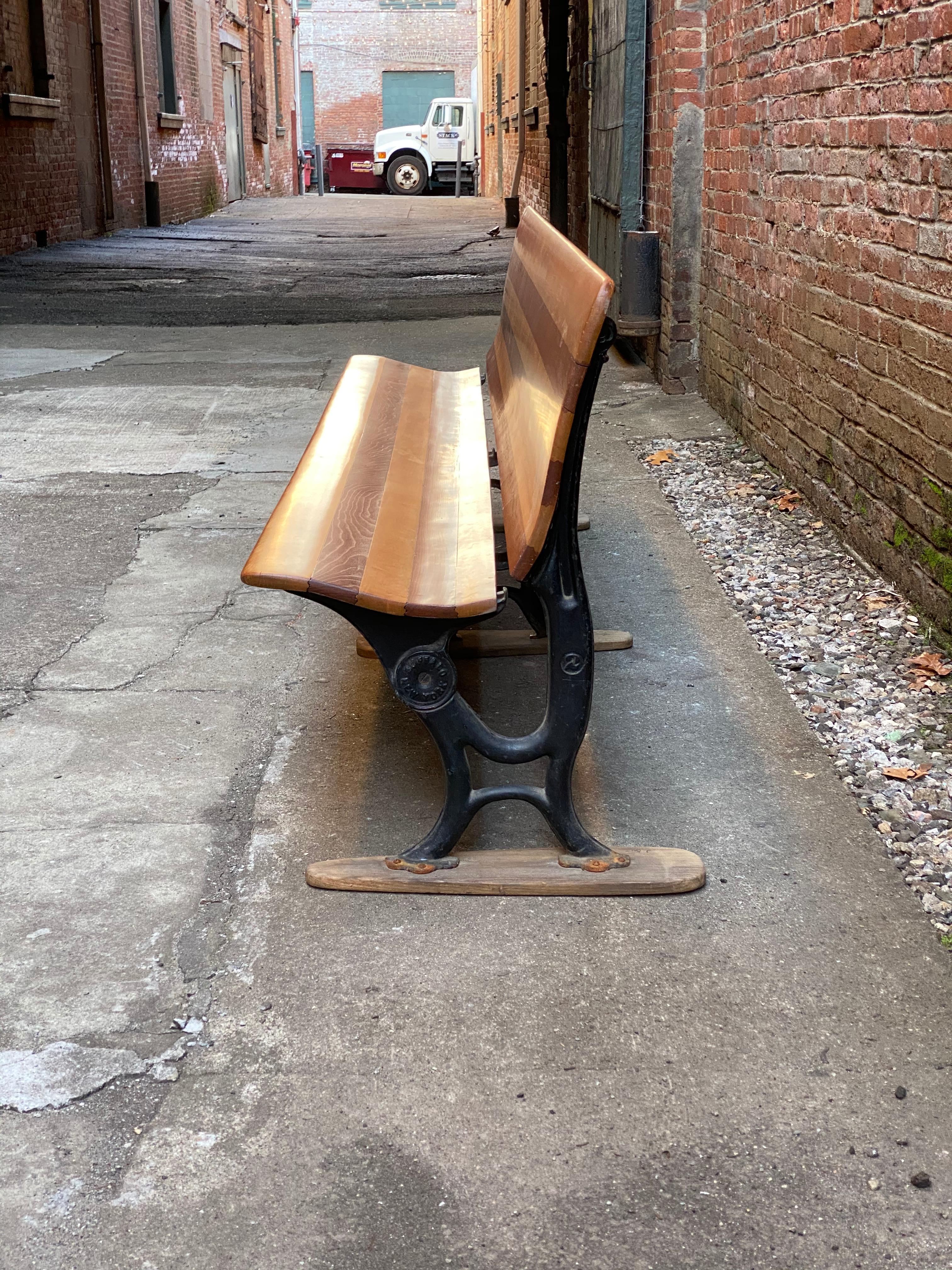 American Cherry, Maple and Iron Depot Bench