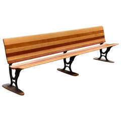 Used Cherry, Maple and Iron Depot Bench
