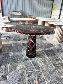 Rosso Levanto Marble Round Table - Red Marble Dining Table - Cherry Marble Table