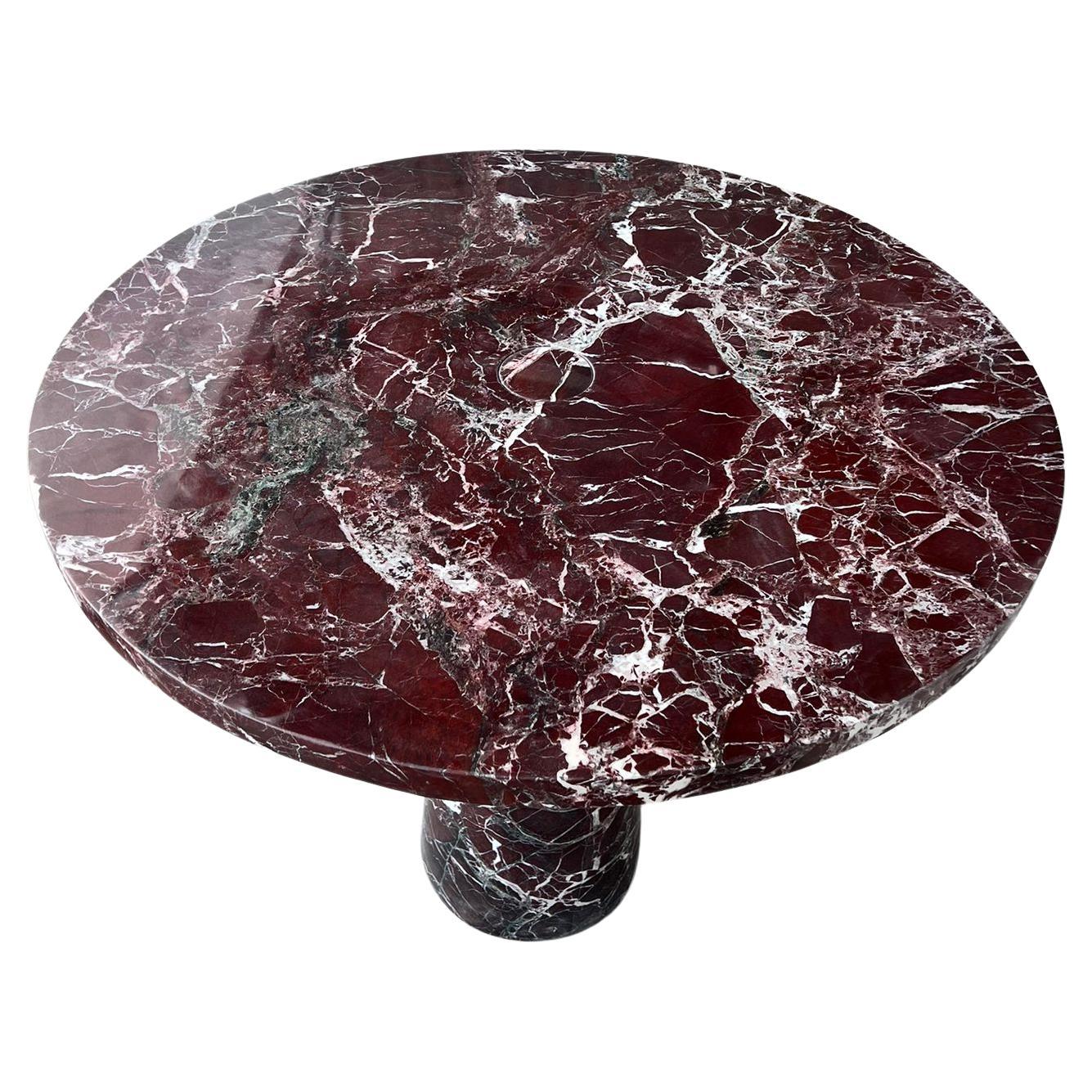 Rosso Levanto Marble Round Table - Red Marble Dining Table - Cherry Marble Table