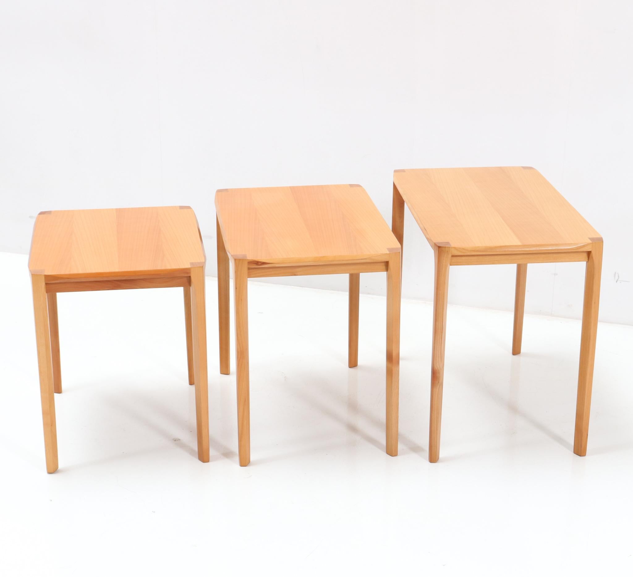 Cherry Mid-Century Modern Nesting Tables by Rex Raab for Wilhelm Renz, 1960s In Good Condition In Amsterdam, NL