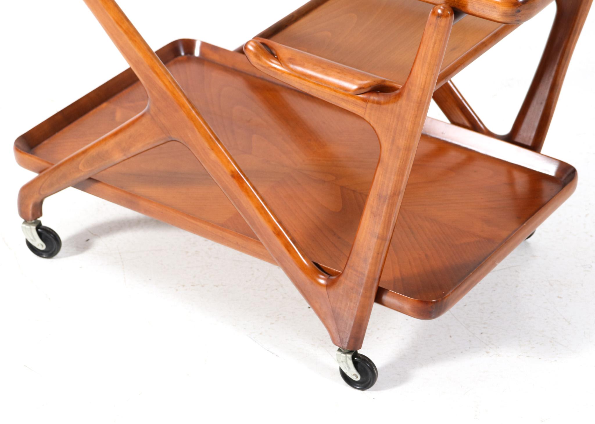 Cherry Mid-Century Modern Trolley or Bar Cart by Cesare Lacca for Cassina, 1950s 4