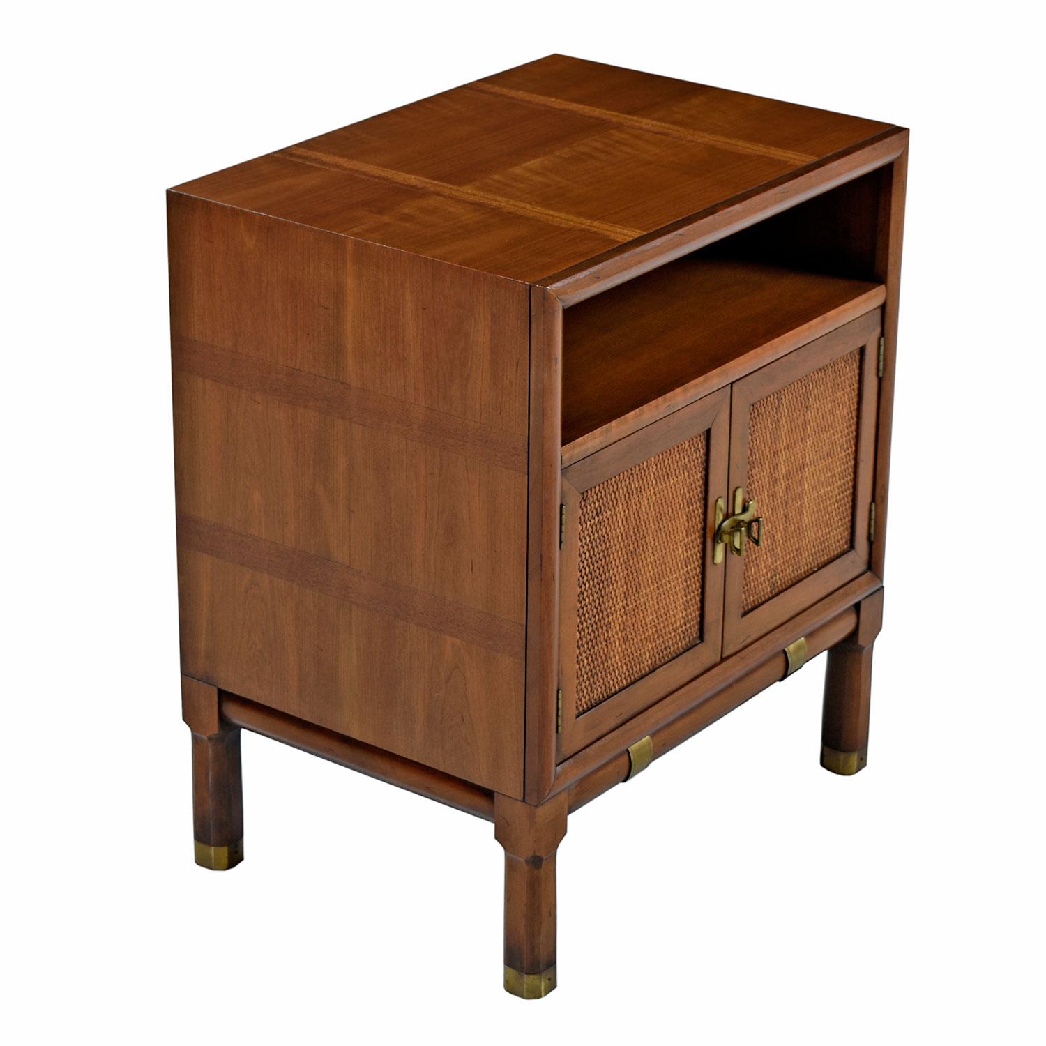 campaign nightstand wood