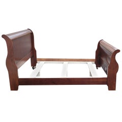Cherry Queen Size Sleigh Bed with Custom Support Slats