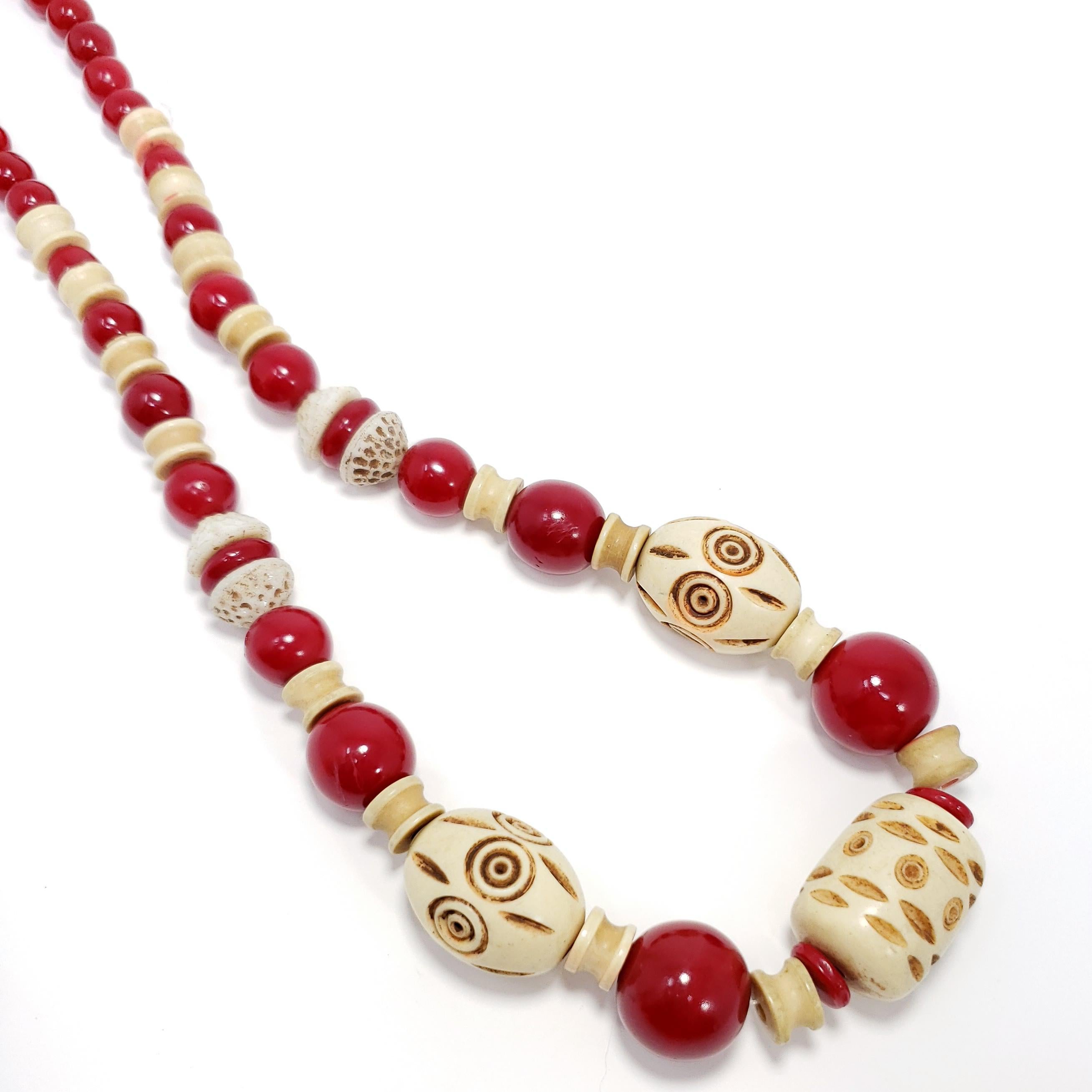 red bakelite necklace