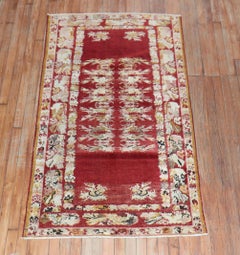 Cherry Red Antique Turkish Melas Rug, Early 20th Century