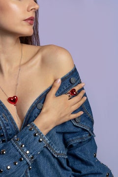 Cherry Red Heart Balloon Ring