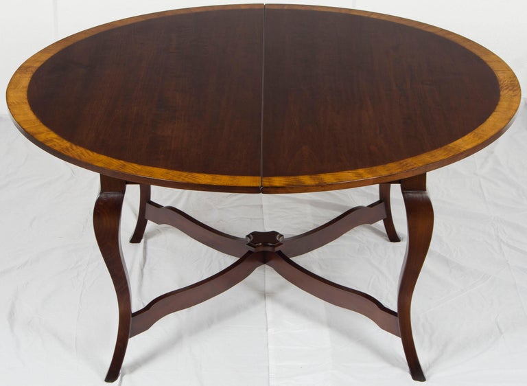 Cherry Round Extending French Leg Dining Room Table Rustic ...