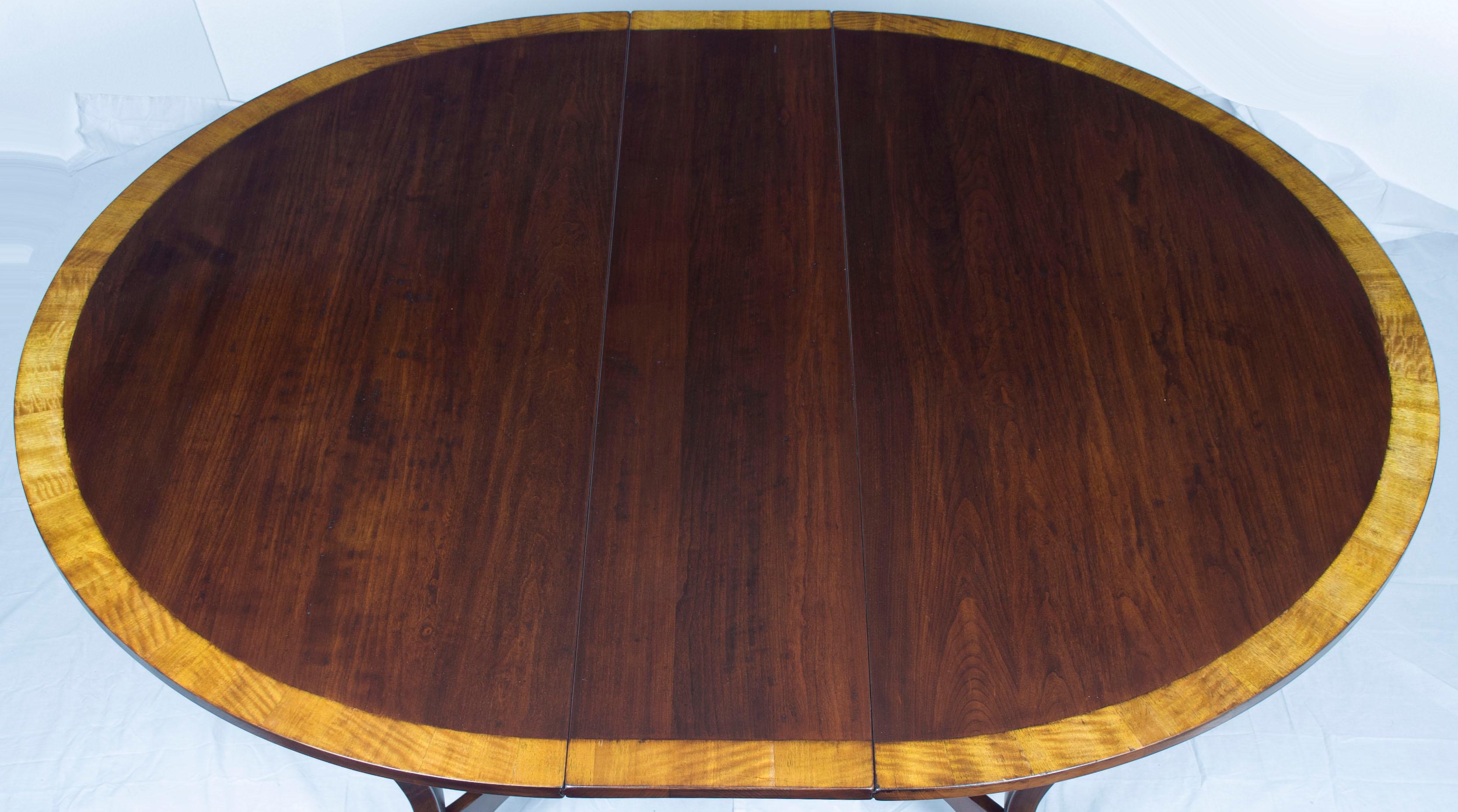Cherry Round Extending French Leg Dining Room Table Rustic 1