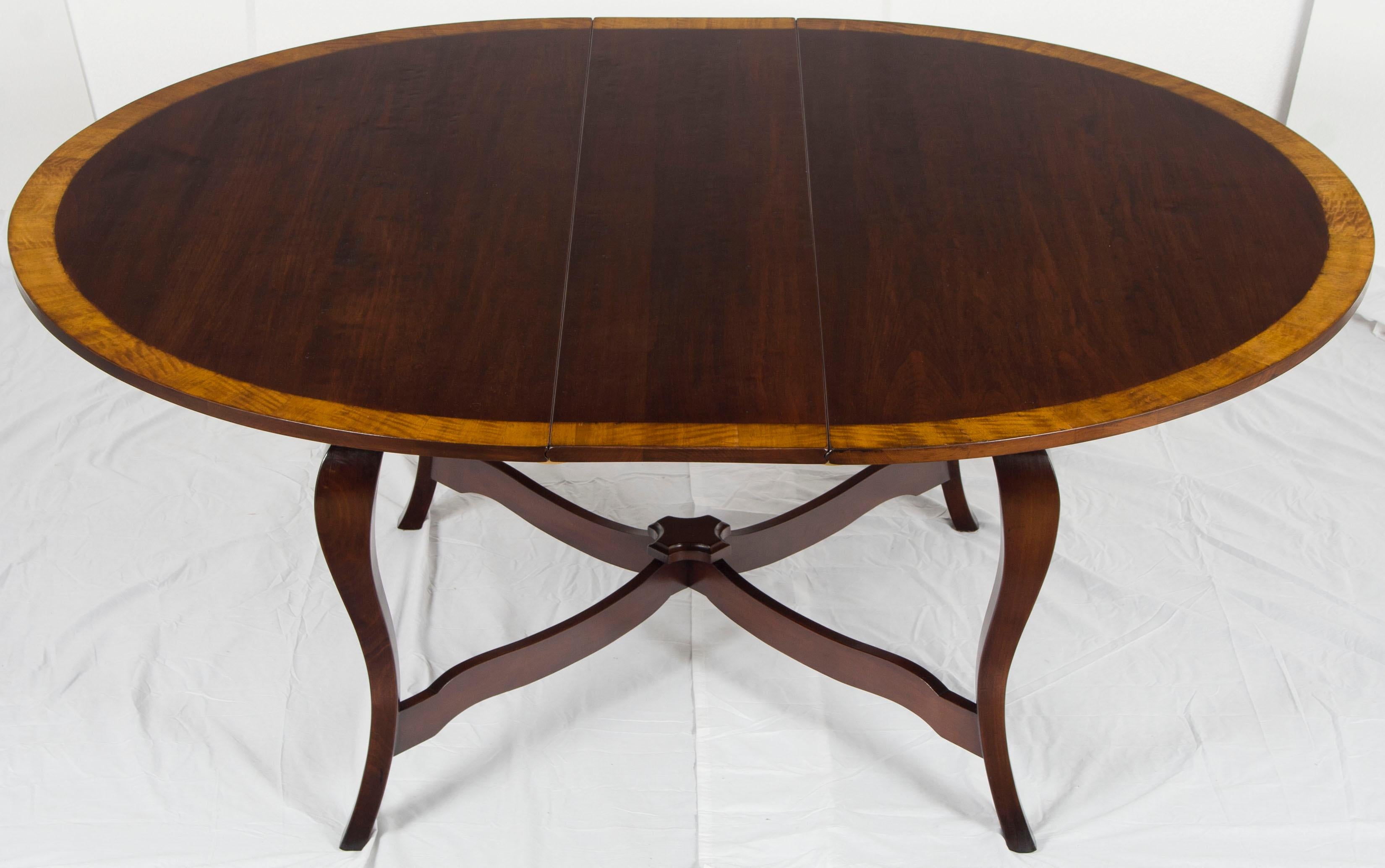 Cherry Round Extending French Leg Dining Room Table Rustic 2