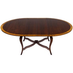 Cherry Round Extending French Leg Dining Room Table Rustic