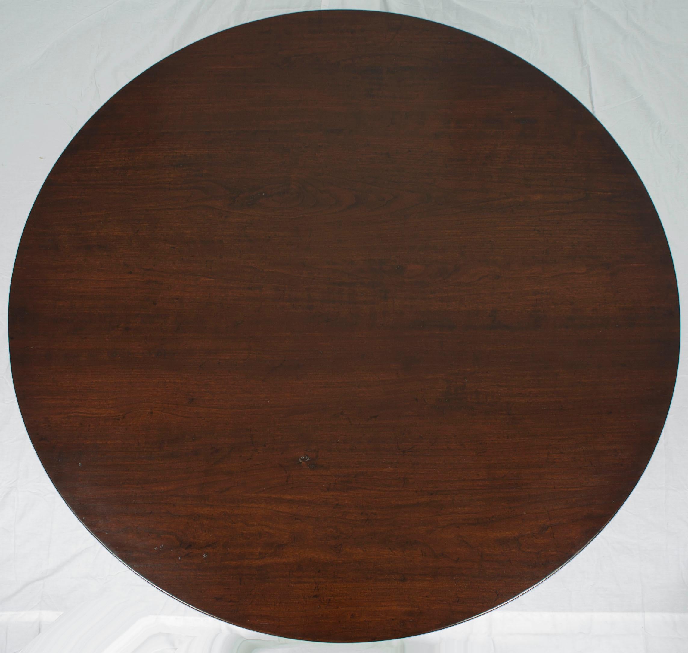 English Cherry Round Tilt-Top Wine Tasting Table For Sale
