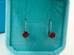 Cherry Ruby Earrings 14KT white gold Natural ruby earrings huggies leverbacks