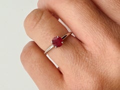 Cherry Ruby ring untreated natural ruby solitaire 14KT