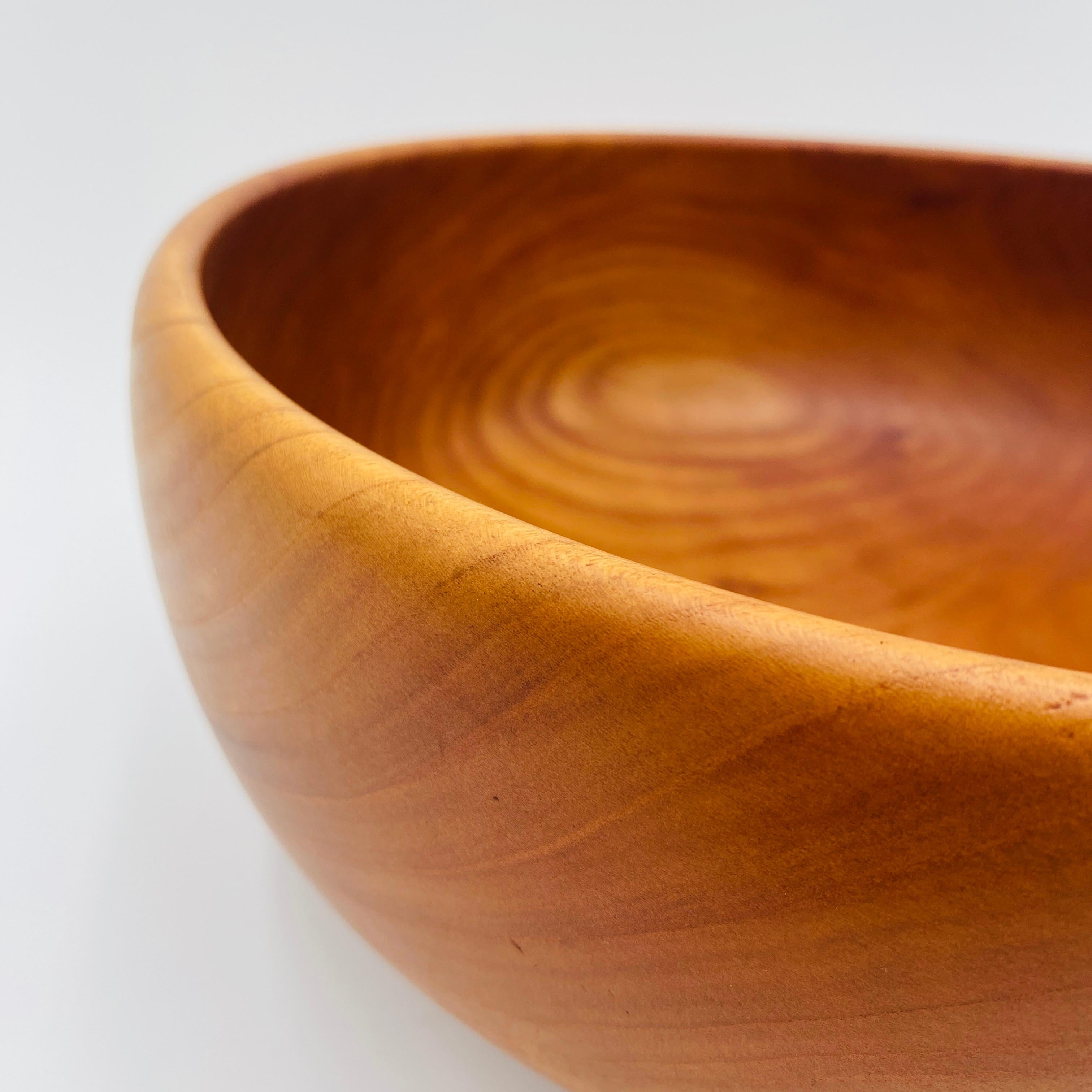 Swedish Cherry Salad Bowl Handmade Signed, Sweden, c. 1960 For Sale