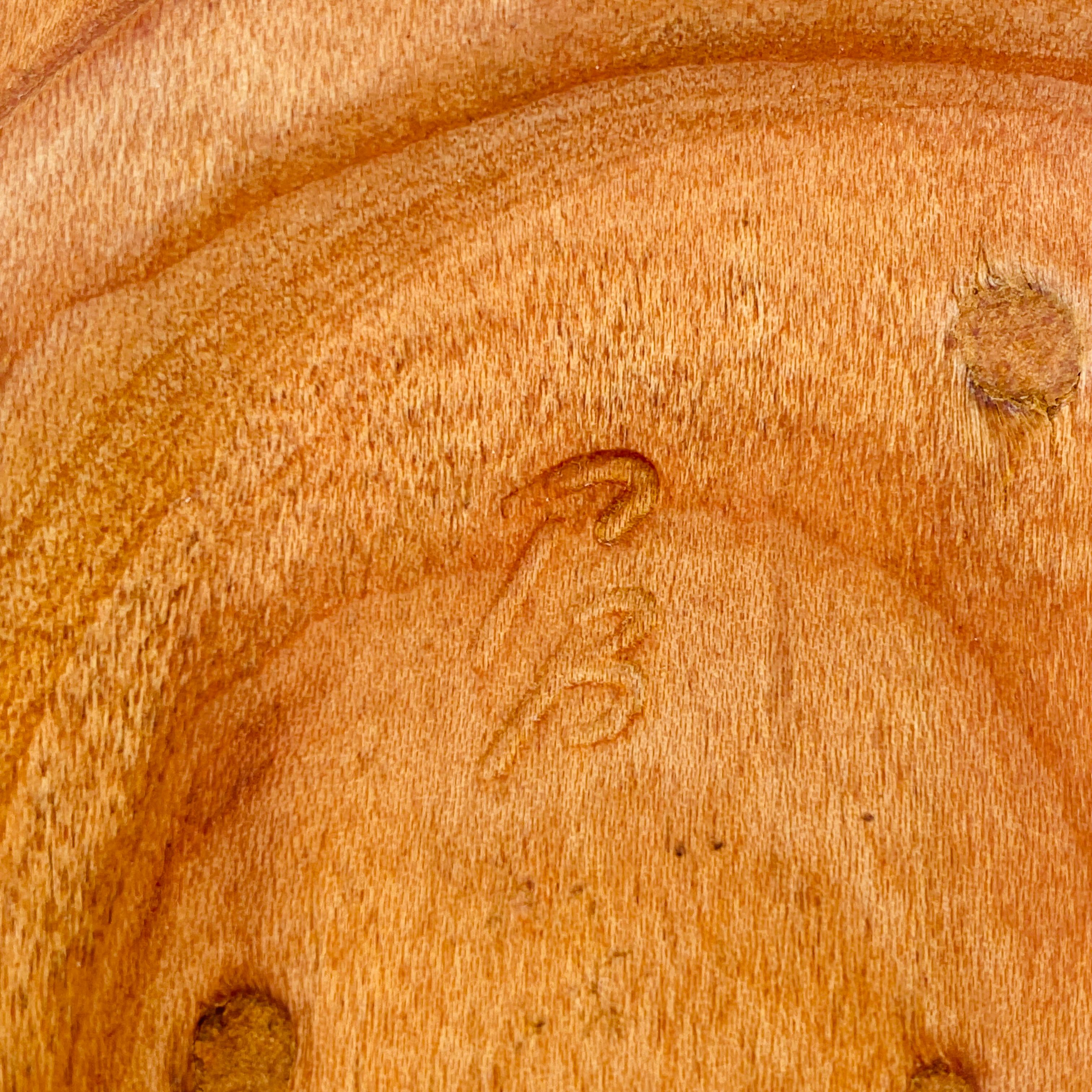Cherry Salad Bowl Handmade Signed, Sweden, c. 1960 In Good Condition For Sale In San Juan Capistrano, CA