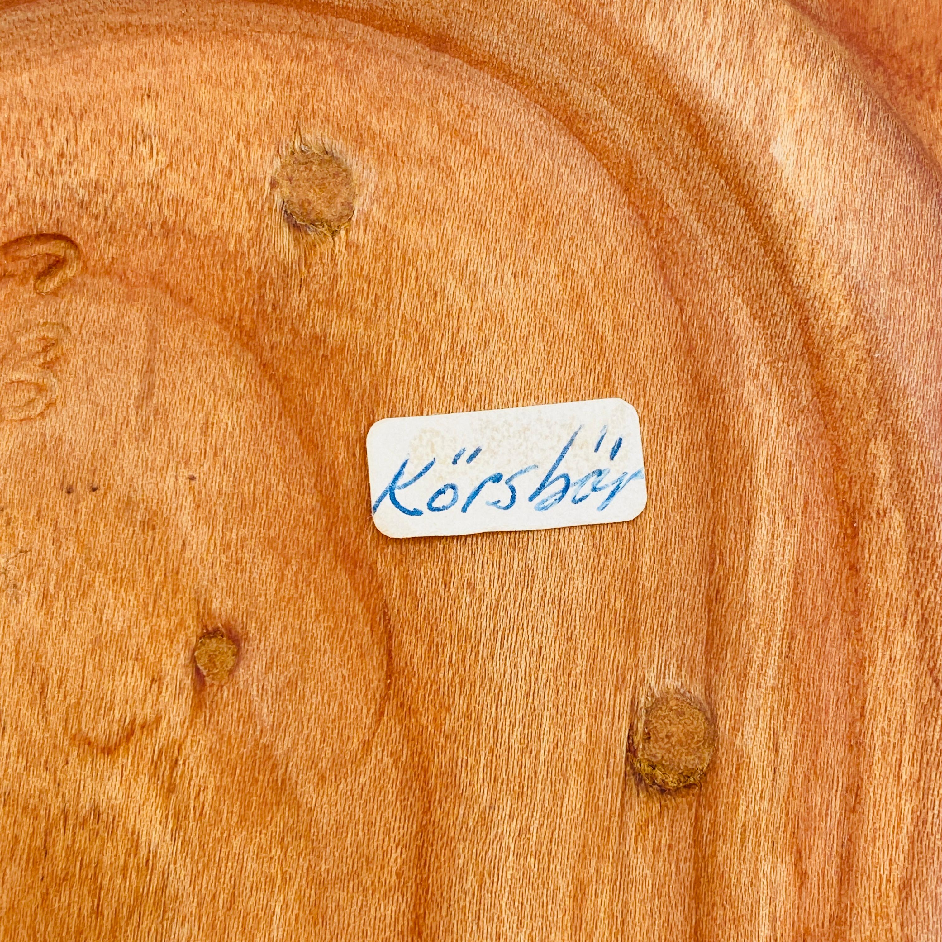 Mid-20th Century Cherry Salad Bowl Handmade Signed, Sweden, c. 1960 For Sale