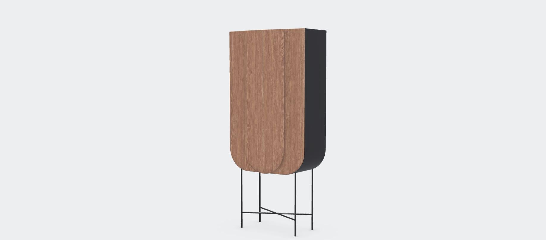 Modern Cherry Sepia Bloom Icon Bar Cabinet by Milla & Milli For Sale
