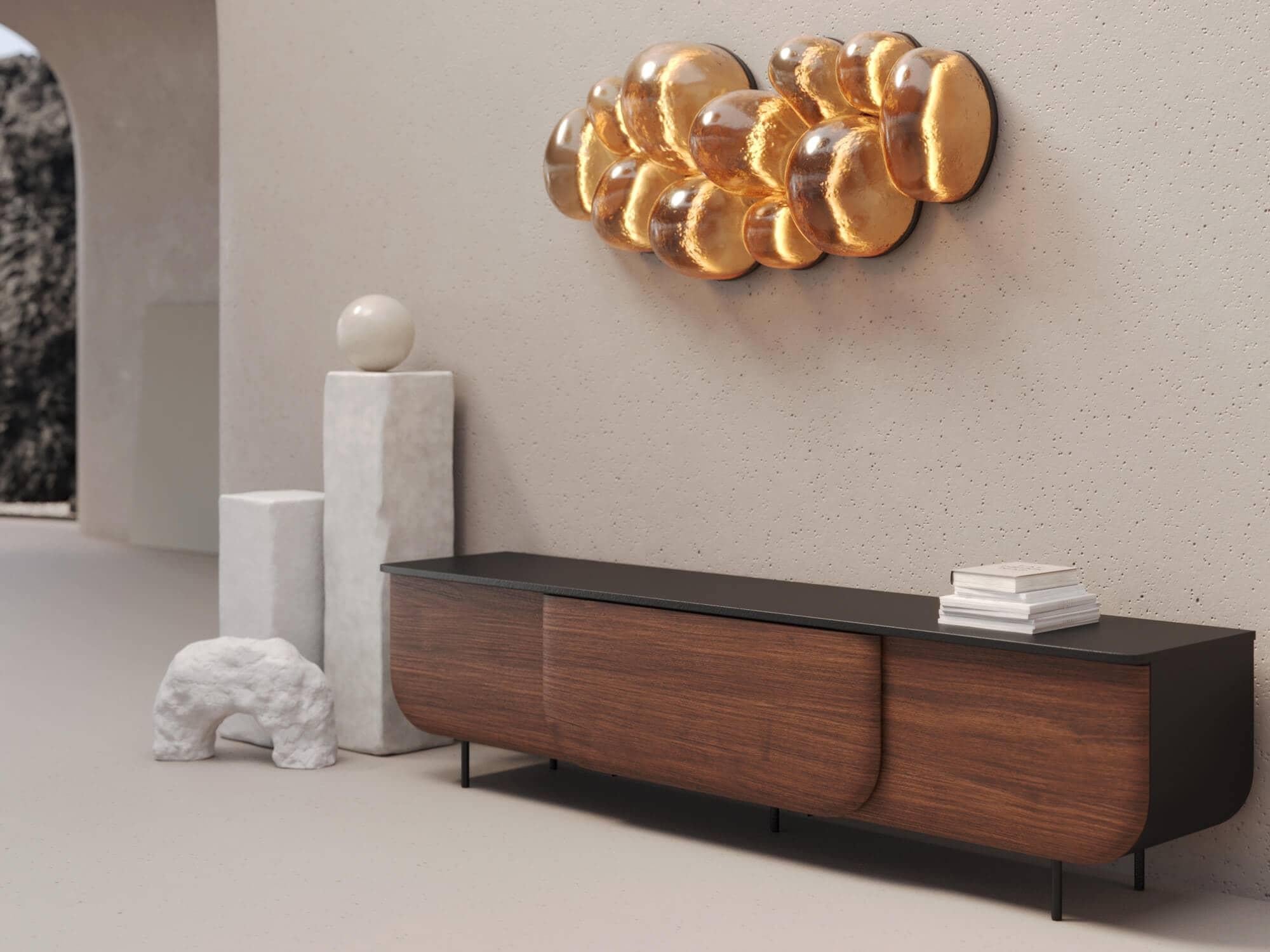 Contemporary Cherry Sepia Bloom Sideboard by Milla & Milli For Sale