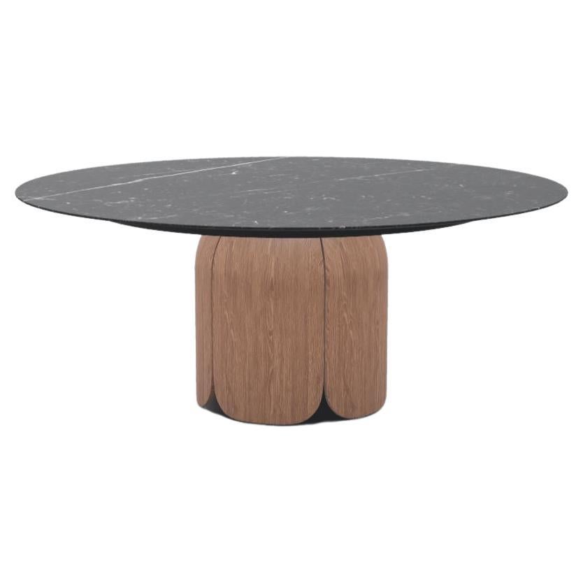 Cherry Sepia Nero Marquina Bloom Dining Table by Milla & Milli For Sale