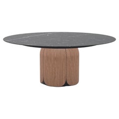Cherry Sepia Nero Marquina Bloom Dining Table by Milla & Milli