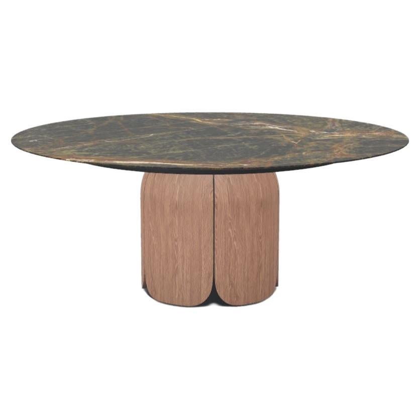 Cherry Sepia Picasso Green Bloom Dining Table by Milla & Milli For Sale