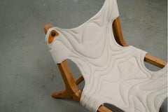 Cherry Sling Chair and Side Table Set Handmade One of One