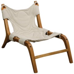 Cherry Sling Chair and Side Table Set Handmade One of One